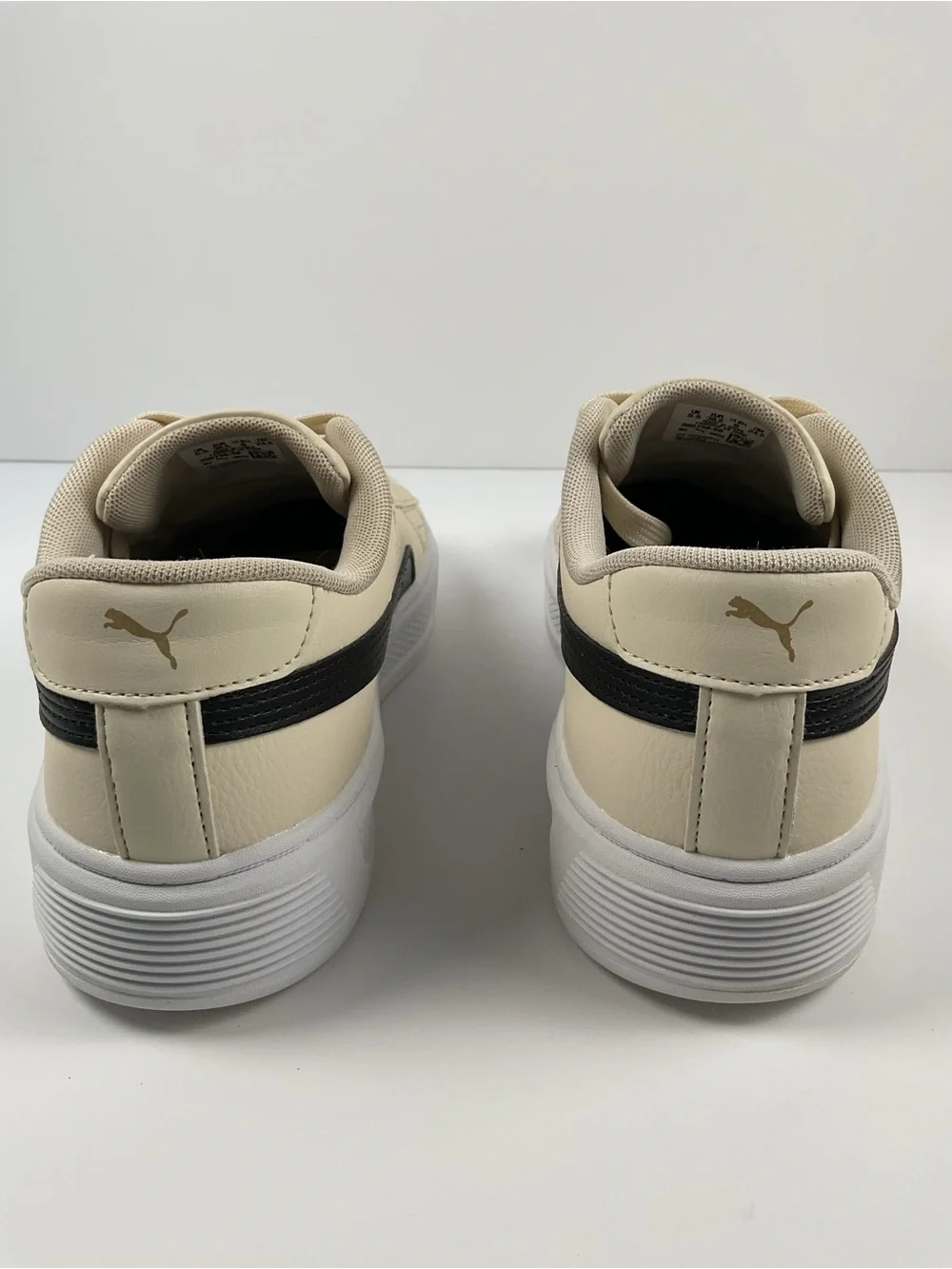 Puma Smash Platform V3 Women Sneakers Cream Black Size 8 Casual Shoes - Picture 7 of 10